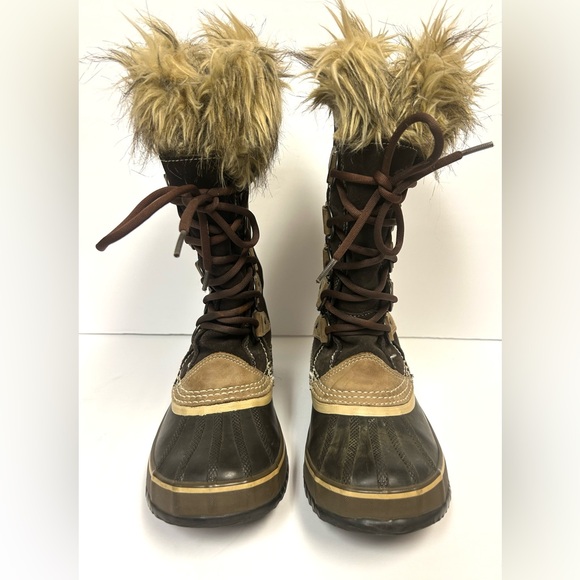 Sorel Snow Boots Womens 7 Joan Of Arctic Brown Suede Lined Winter Waterproof - Picture 4 of 12